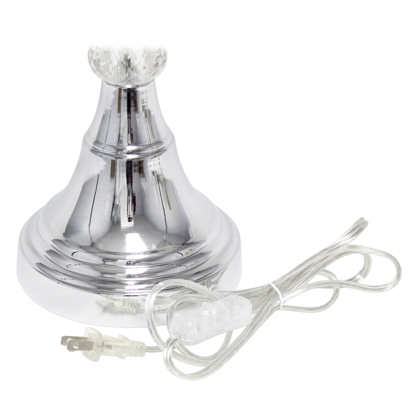 Elegant Designs Metal Tendy Sheer Table Lamp in Chrome with White Shade