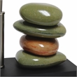 Elegant Designs Ceramic Dual Stacked Stone Table Lamp in Chrome with Black Shade