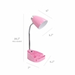 Elegant Designs Gooseneck Organizer Desk Lamp in Pink with Pink Shade