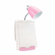 Elegant Designs Gooseneck Organizer Desk Lamp in Pink with Pink Shade