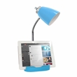 LimeLights Gooseneck Organizer Desk Lamp w/ USB Port with Blue Shade