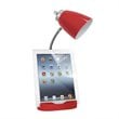LimeLights Gooseneck Organizer Desk Lamp w/ USB Port with Red Shade