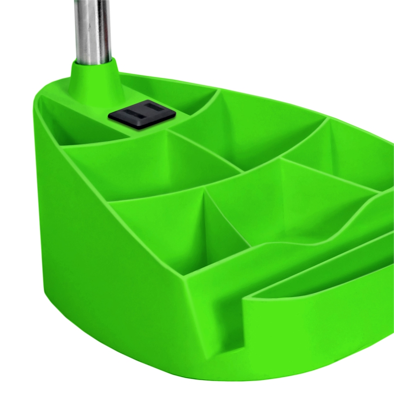 LimeLights Gooseneck Organizer Desk Lamp w/ Power Outlet with Green Shade