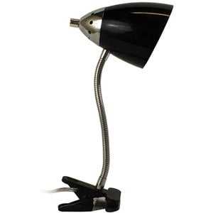 limelights plastic flossy flexible gooseneck clip lamp in black
