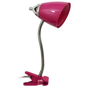 limelights plastic flossy flexible gooseneck clip lamp in pink
