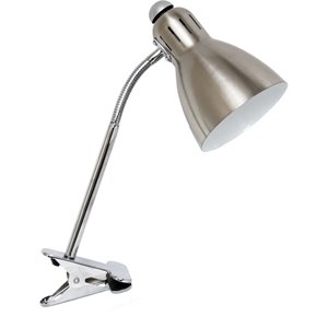 simple designs metal adjustable clip desk lamp in brushed nickel