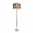 Elegant Designs Metal Trendy Sheer Floor Lamp in Chrome with Black Shade