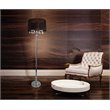 Elegant Designs Metal Trendy Sheer Floor Lamp in Chrome with Black Shade