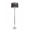 Elegant Designs Metal Trendy Sheer Floor Lamp in Chrome with Black Shade