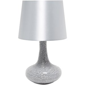 simple designs resin mosaic tiled genie table lamp in gray with gray shade