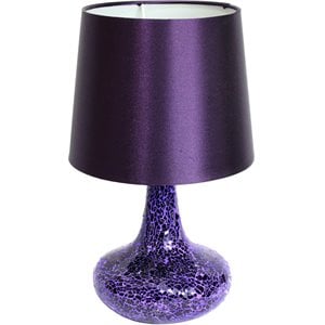 simple designs resin mosaic tiled genie table lamp in purple with purple shade