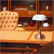 Simple Designs Metal Executive Banke's Desk Lamp in Rose Gold with White Shade