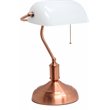 Simple Designs Metal Executive Banke's Desk Lamp in Rose Gold with White Shade