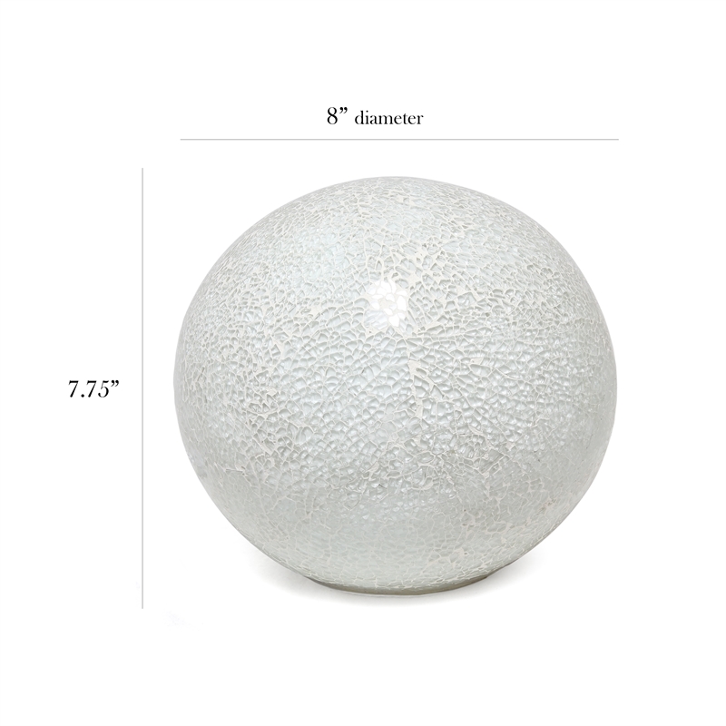 Simple Designs Ceramic 1 Light Mosaic Ball Table Lamp in White
