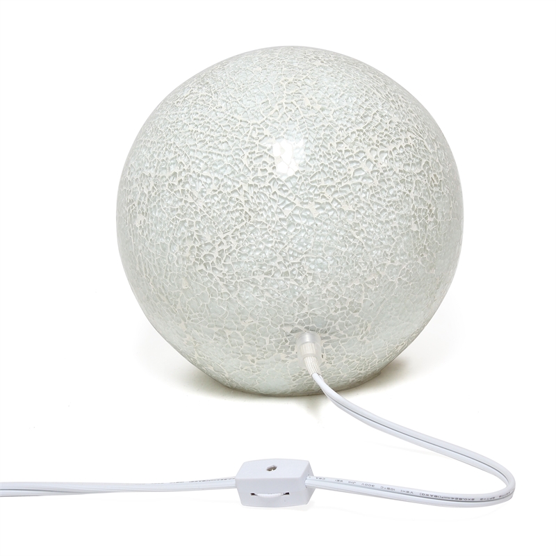 Simple Designs Ceramic 1 Light Mosaic Ball Table Lamp in White
