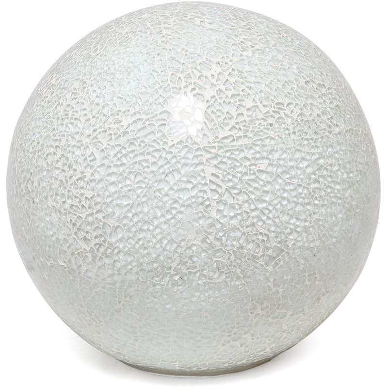 Simple Designs Ceramic 1 Light Mosaic Ball Table Lamp in White