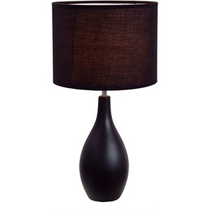 simple designs ceramic oval base table lamp in black