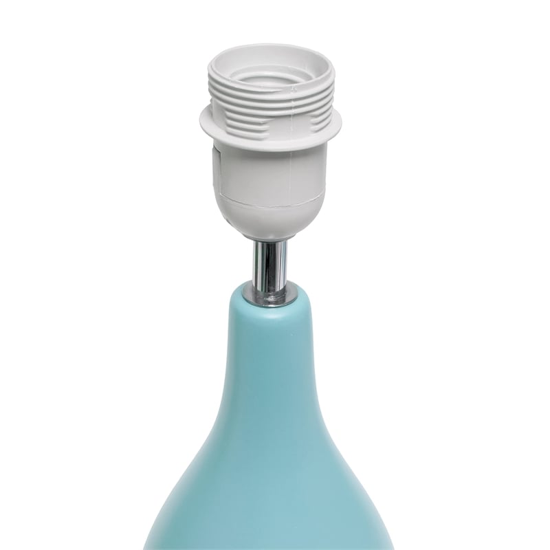 Simple Designs Ceramic Oval Base Table Lamp in Blue