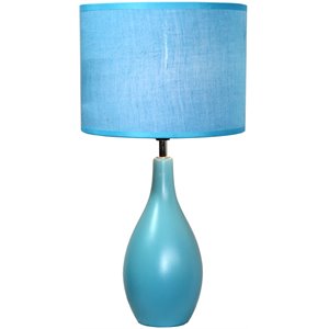 simple designs ceramic oval base table lamp in blue