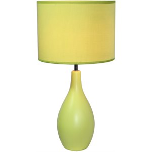 simple designs ceramic oval base table lamp in green with green shade