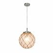 Elegant Designs Glass Natural Rope Buoy Netted Pendant in Clear