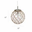 Elegant Designs Glass Natural Rope Buoy Netted Pendant in Clear