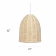 Elegant Designs Rattan Rattan Dome Downlight Pendant in Natural