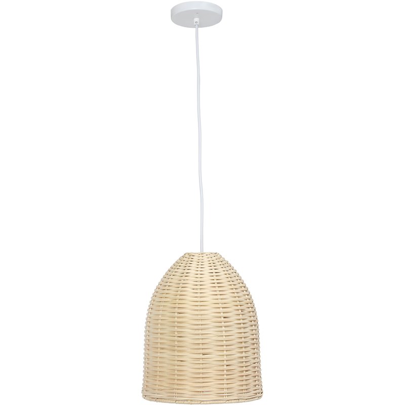 Elegant Designs Rattan Rattan Dome Downlight Pendant in Natural