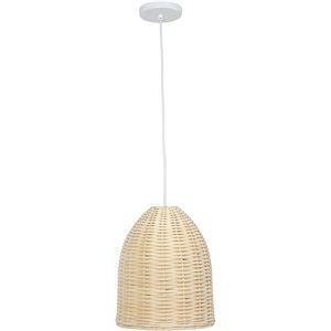 Elegant Designs Rattan Rattan Dome Downlight Pendant in Natural