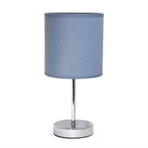 simple designs chrome metal basic table lamp with purple shade