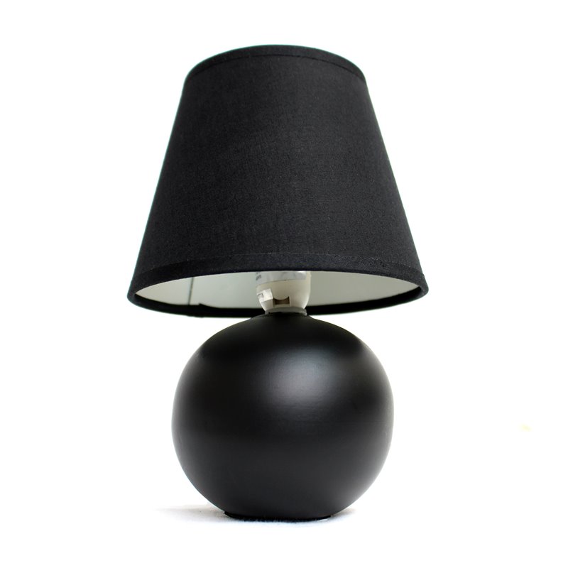 Simple Designs Ceramic Globe Table Lamp in Black