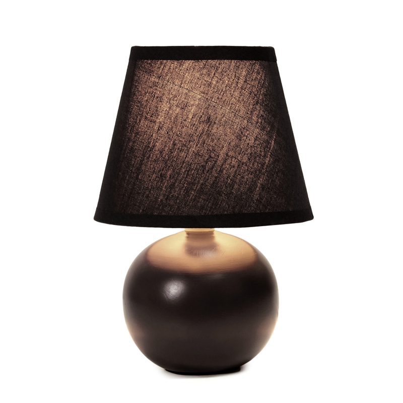 Simple Designs Ceramic Globe Table Lamp in Black