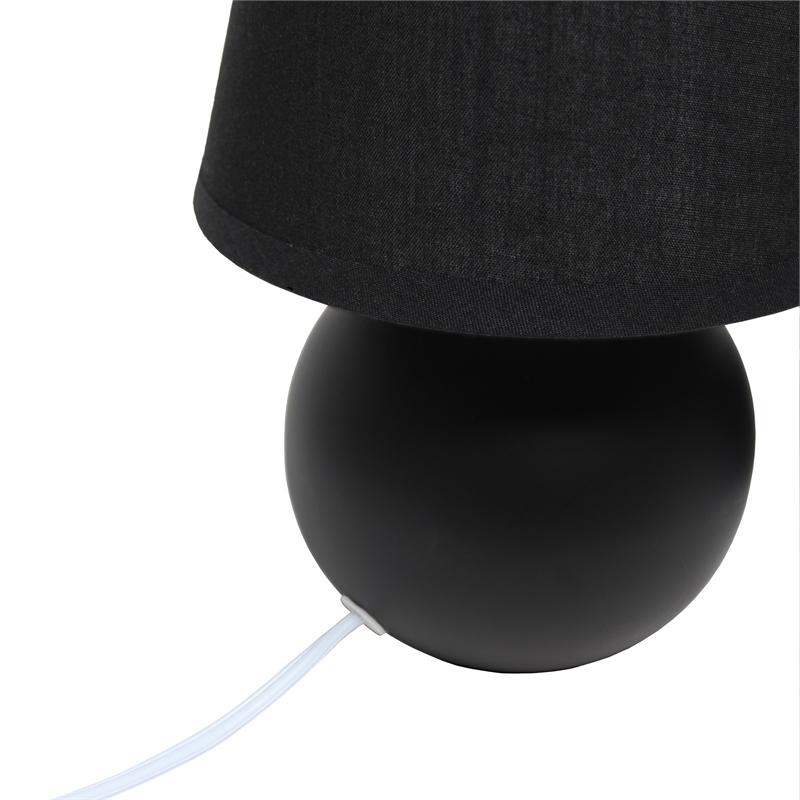 Simple Designs Ceramic Globe Table Lamp in Black