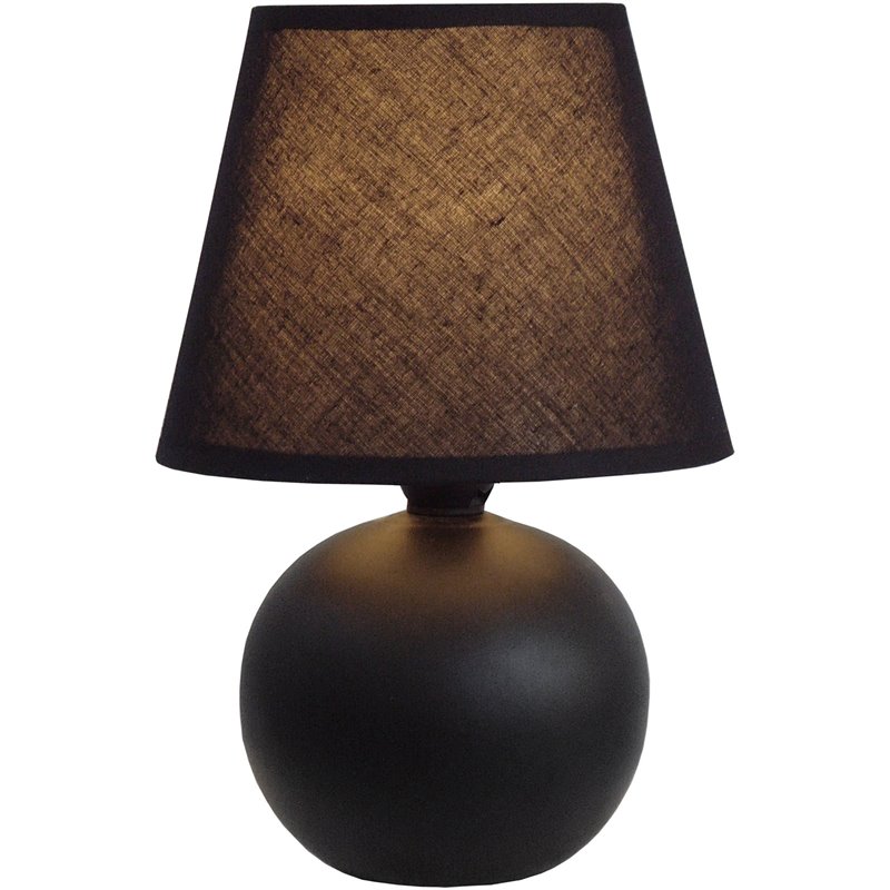 Simple Designs Ceramic Globe Table Lamp in Black