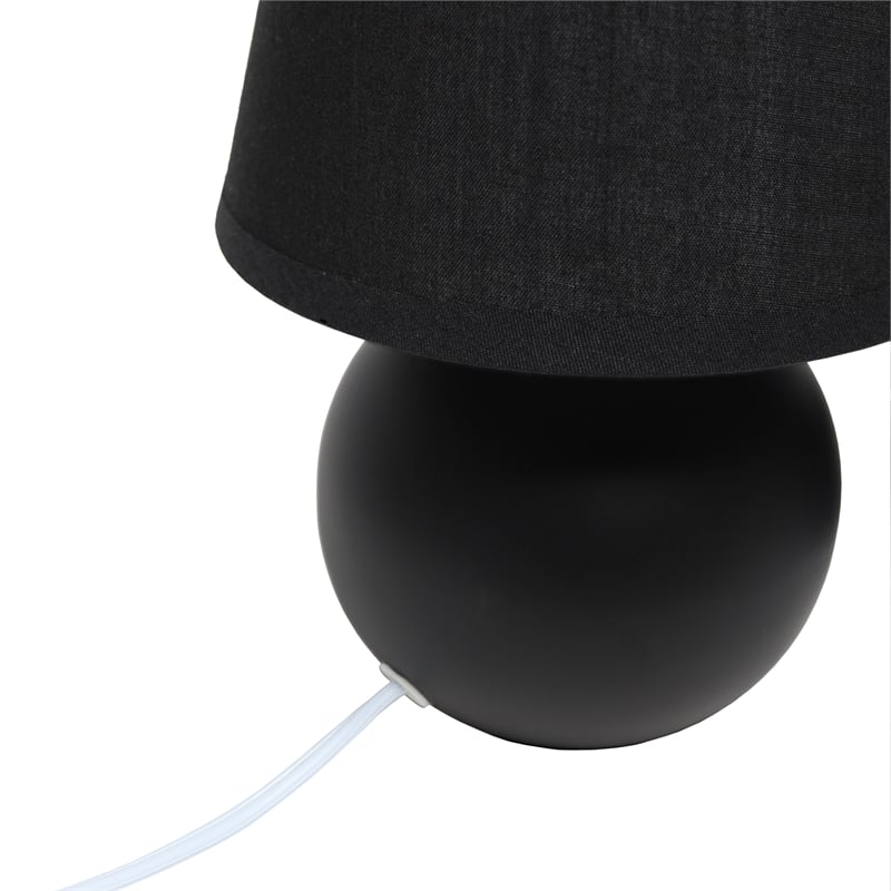 Simple Designs Ceramic Globe Table Lamp 2 Pack in Black
