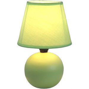 simple designs ceramic globe table lamp in green with green shade