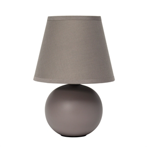 simple designs ceramic globe table lamp in gray with gray shade
