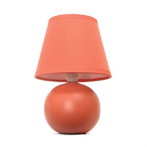 simple designs ceramic globe table lamp in orange with orange shade