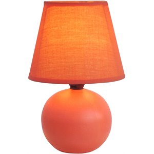 simple designs ceramic globe table lamp in orange with orange shade