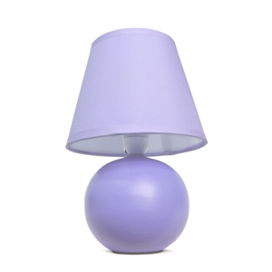 simple designs ceramic globe table lamp in purple with purple shade