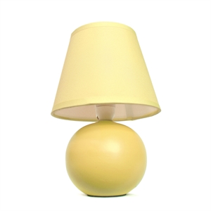simple designs ceramic globe table lamp in yellow with yellow shade