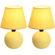 Simple Designs Ceramic Globe Table Lamp 2 Pack in Yellow with Yellow Shade