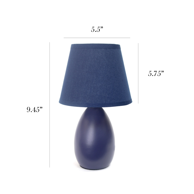 Simple Designs Ceramic Globe Table Lamp in Blue