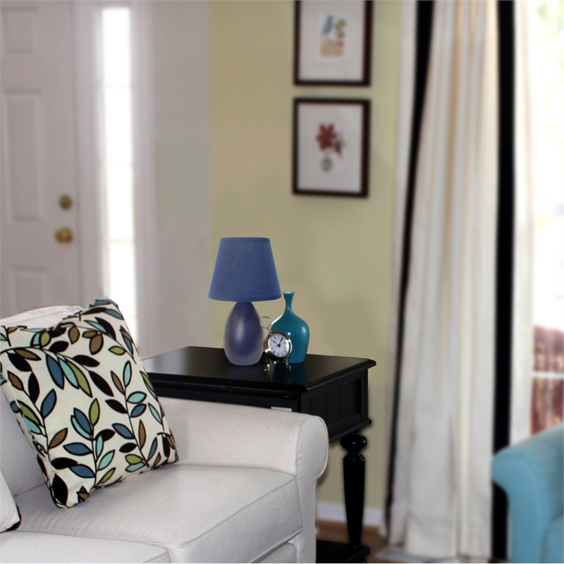 Simple Designs Ceramic Globe Table Lamp in Blue