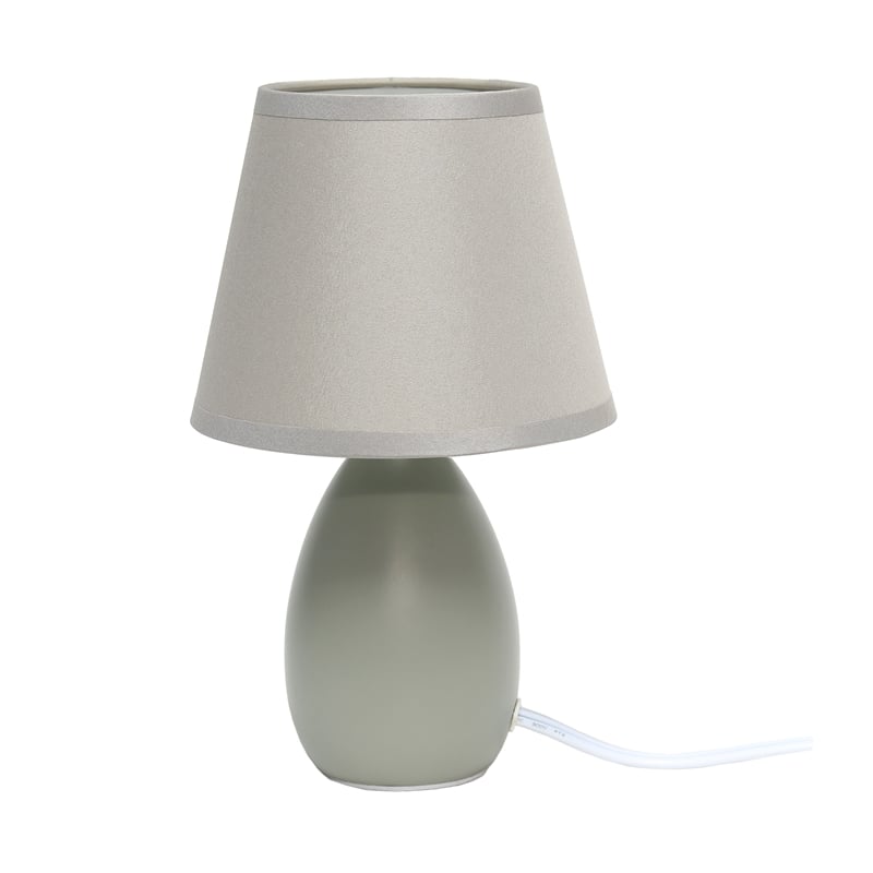 Simple Designs Ceramic Globe Table Lamp in Gray with Gray Shade