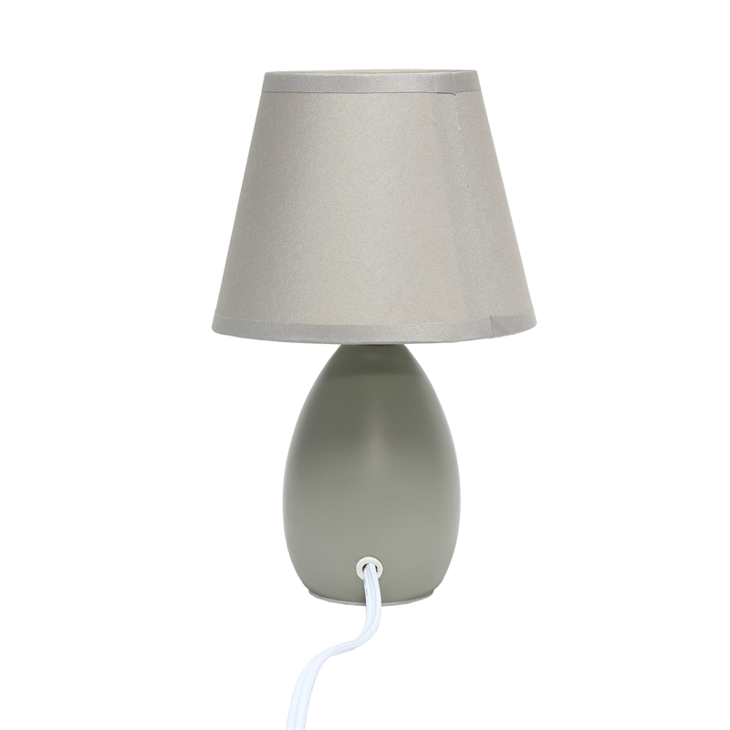 Simple Designs Ceramic Globe Table Lamp in Gray with Gray Shade