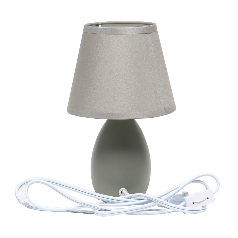 Simple Designs Ceramic Globe Table Lamp in Gray with Gray Shade