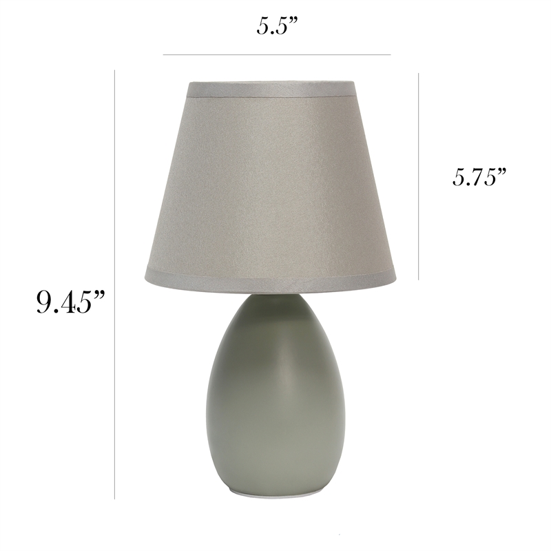 Simple Designs Ceramic Globe Table Lamp in Gray with Gray Shade