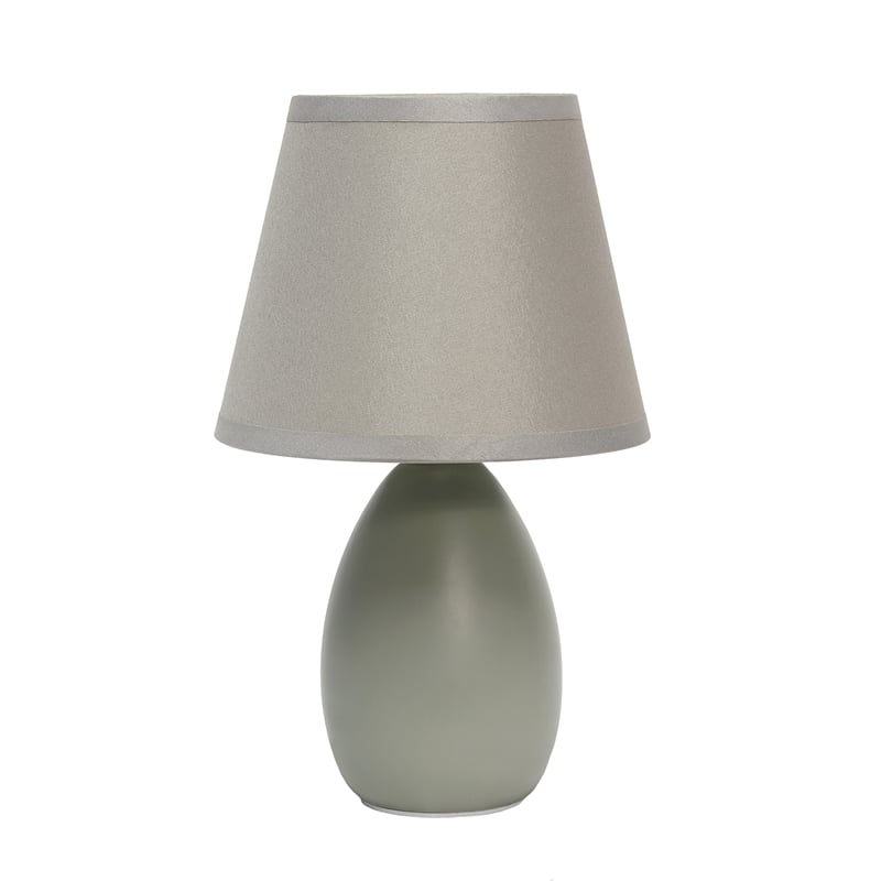 Simple Designs Ceramic Globe Table Lamp in Gray with Gray Shade