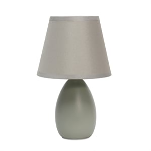 simple designs ceramic globe table lamp in gray with gray shade